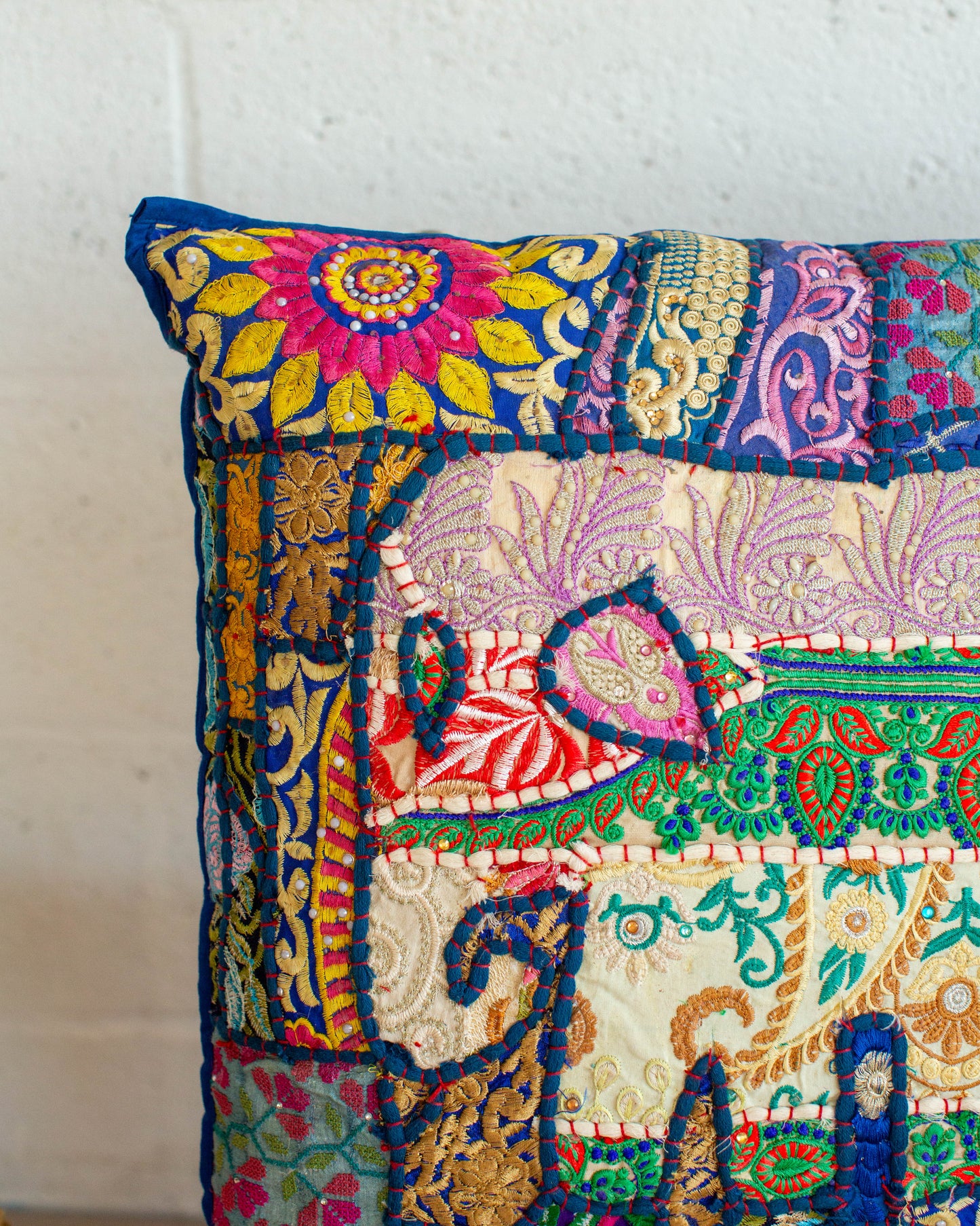 Blue Elephant patchwork Cushion Cover