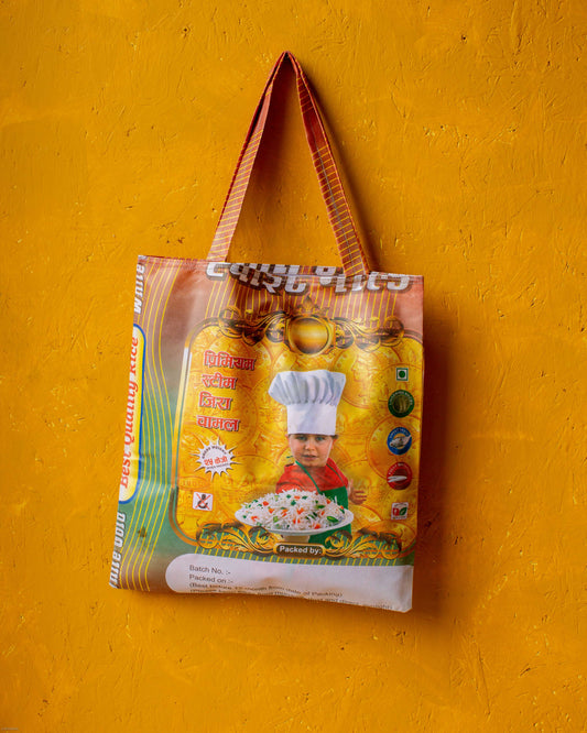 Recycled Rice Sack Shopper