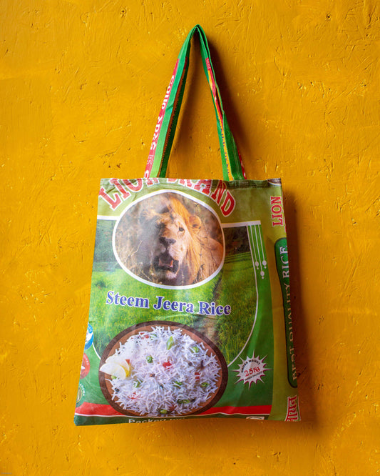 Recycled Rice Sack Shopper