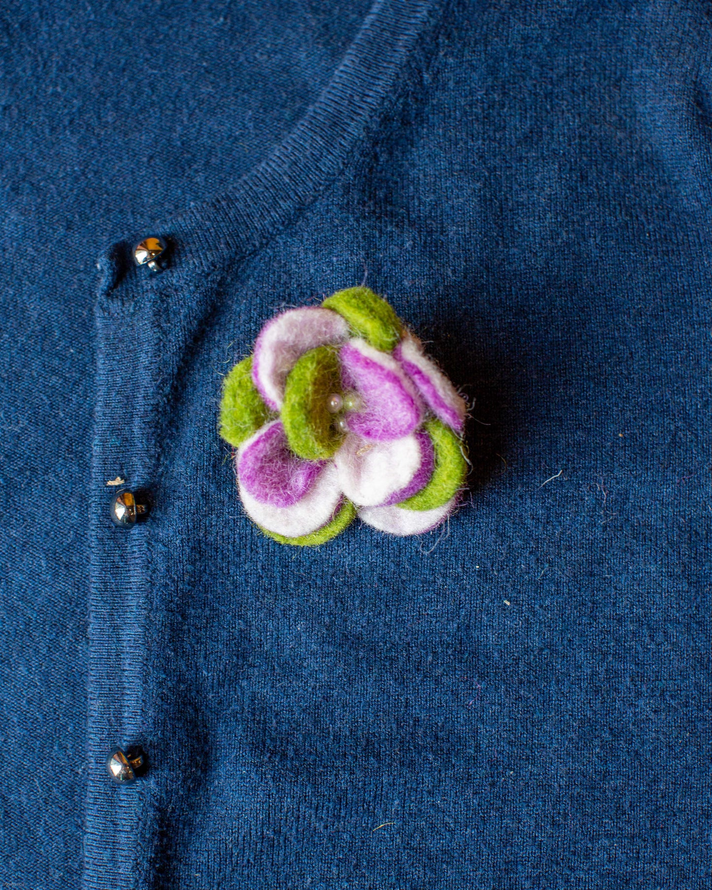 Felt Purple Flower Brooch