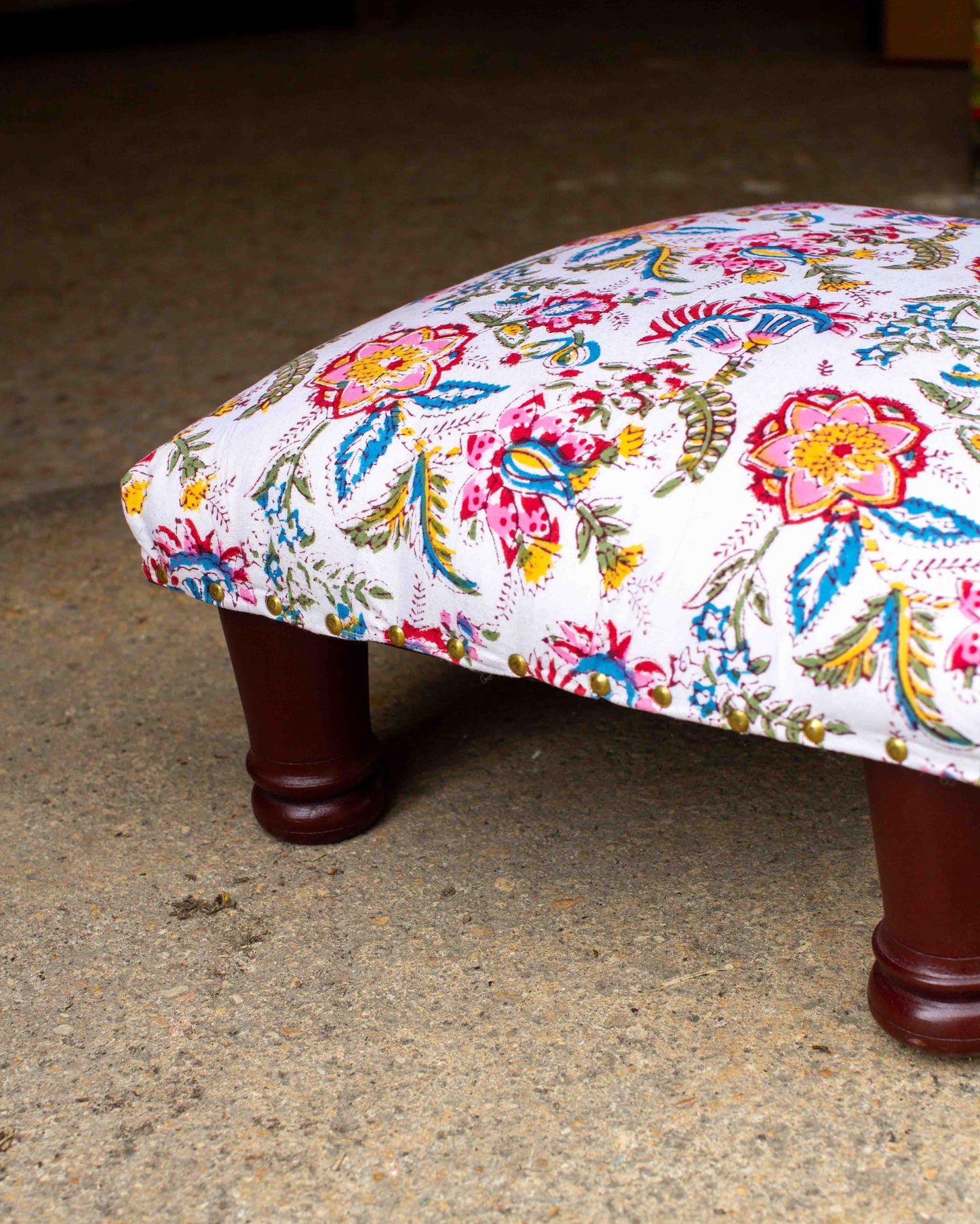 Chirton Print Block Footstool