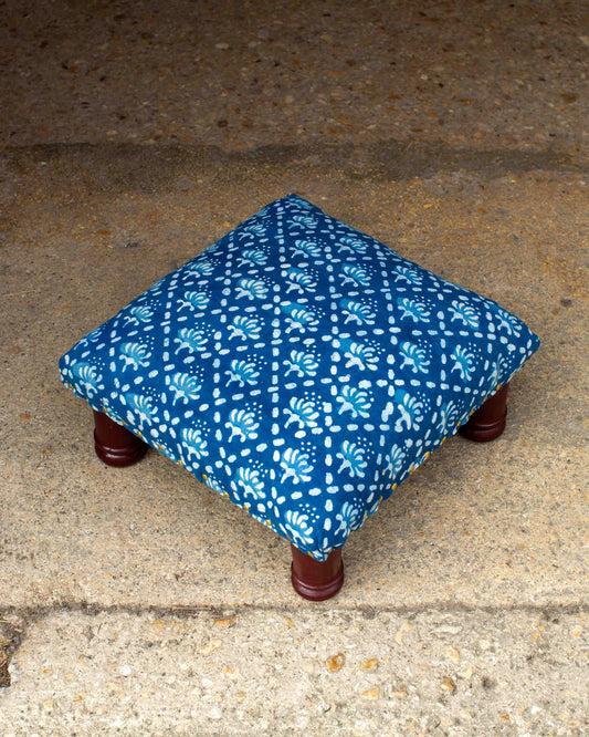 Indigo Footstool