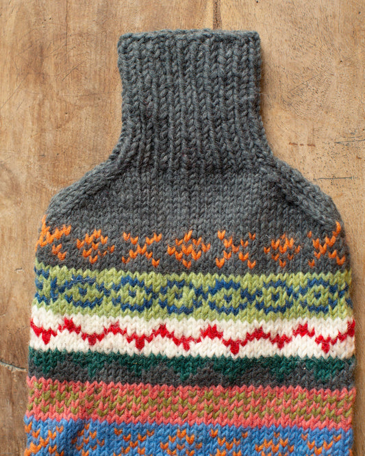 Husky Fairisle Knitted Hot Water Bottle Cover