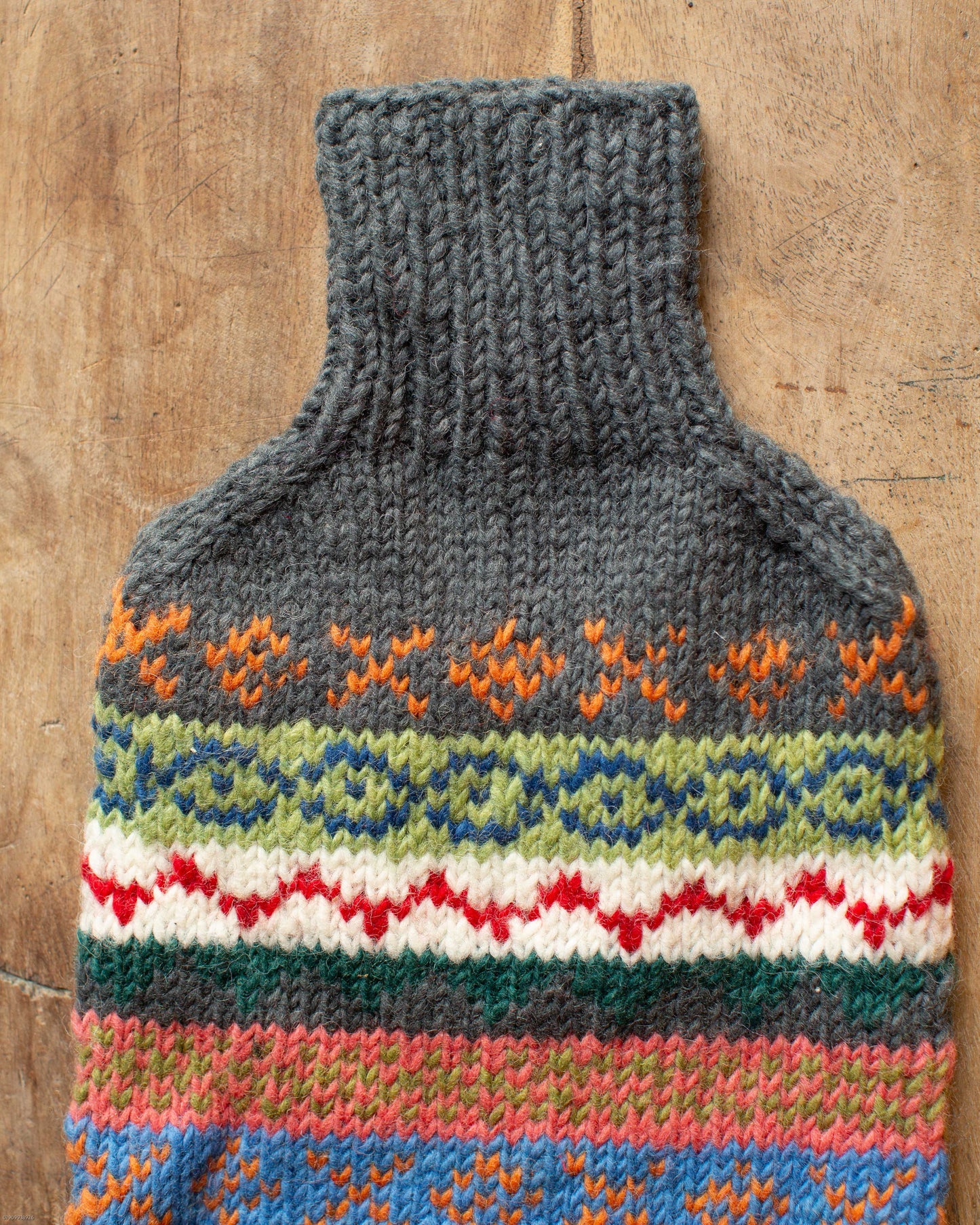 Load image into Gallery viewer, Husky Fairisle Knitted Hot Water Bottle Cover
