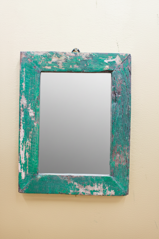 Upcycled Wooden Green Mirror - 2