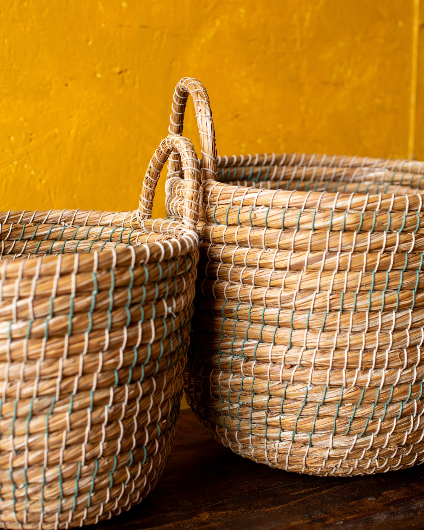 White & Green Basket