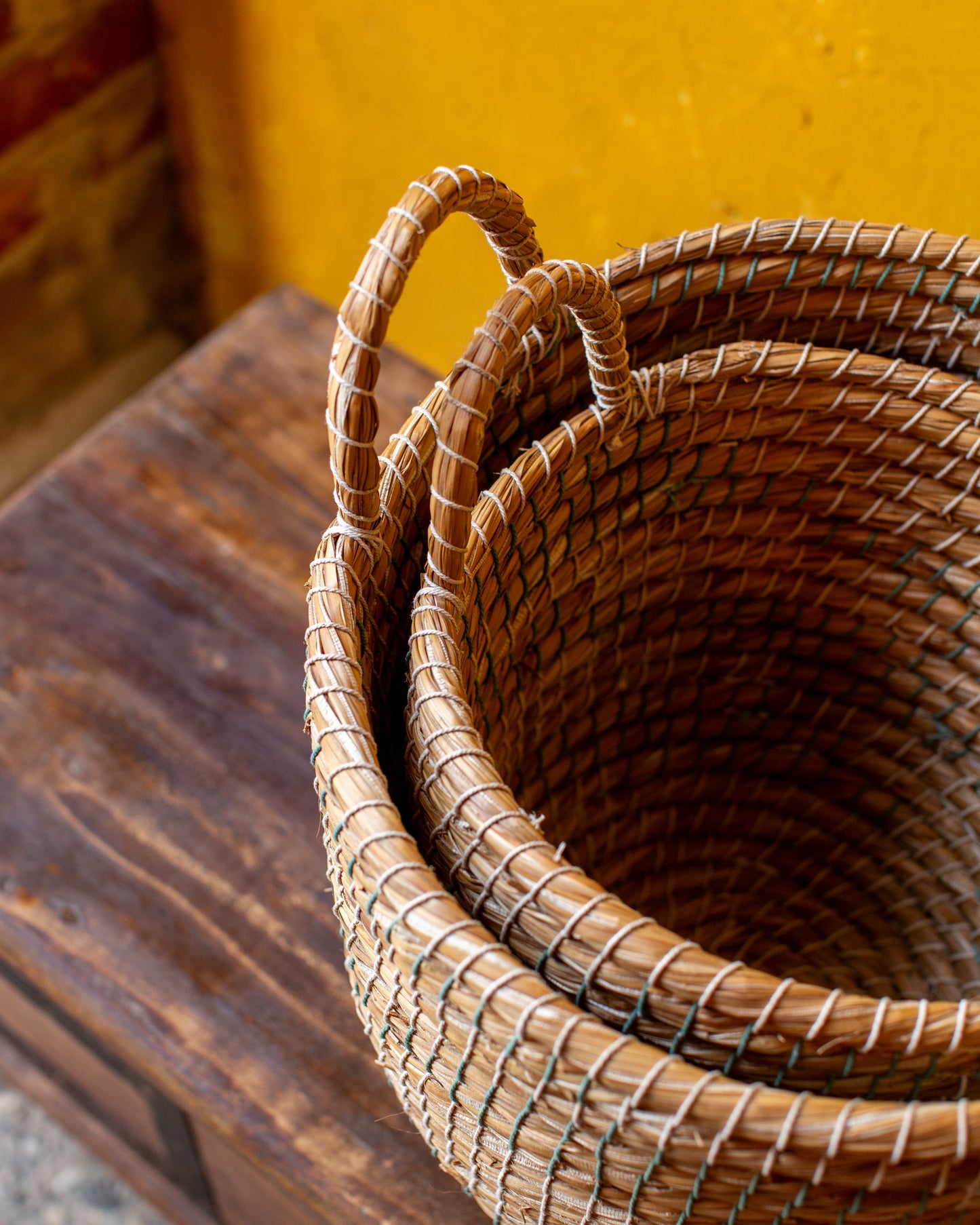 White & Green Basket