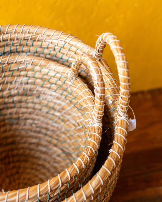 White & Green Basket