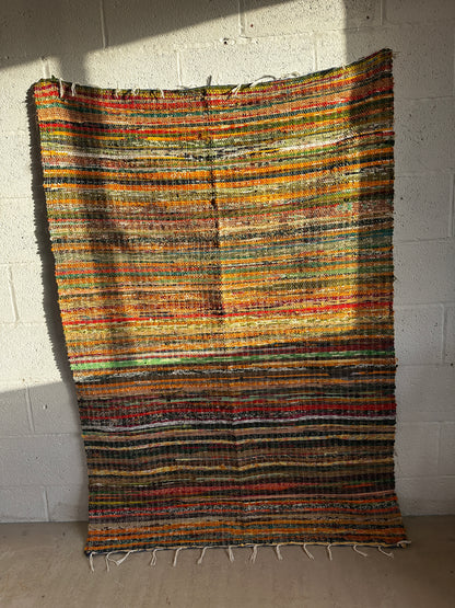 120 x 180cm Upcycled Chindi Rug - Multi Coloured