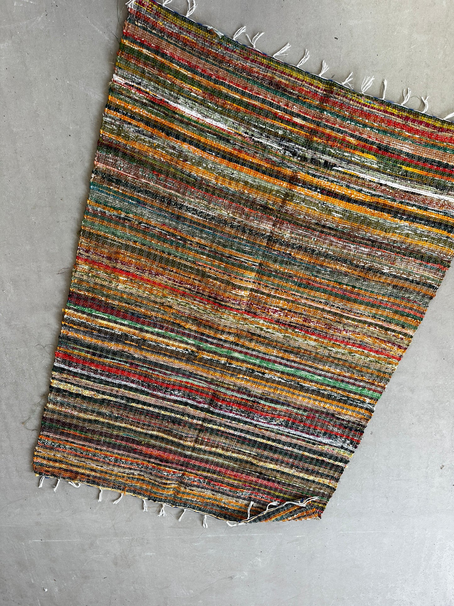 120 x 180cm Upcycled Chindi Rug - Multi Coloured