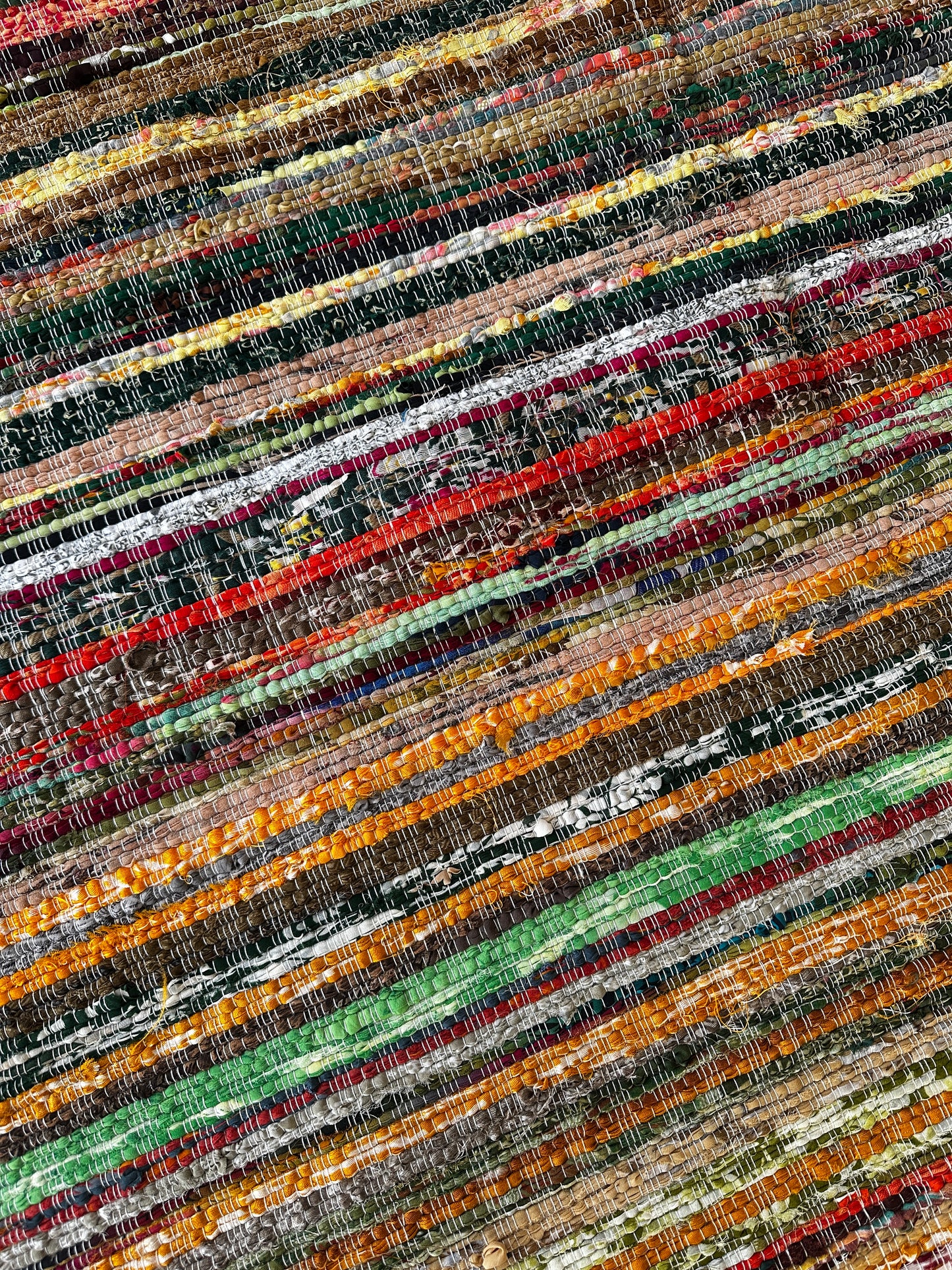 120 x 180cm Upcycled Chindi Rug - Multi Coloured