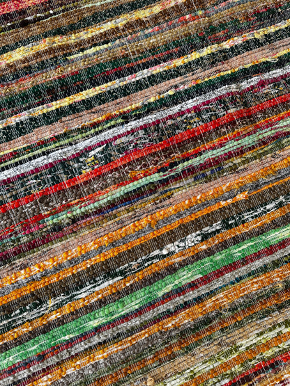 120 x 180cm Upcycled Chindi Rug - Multi Coloured