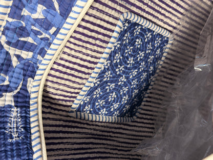 Indigo Large Quilted Tote Bag