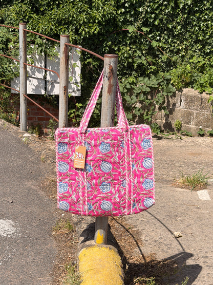 Large Quilted Tote Bag