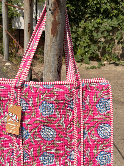 Large Quilted Tote Bag