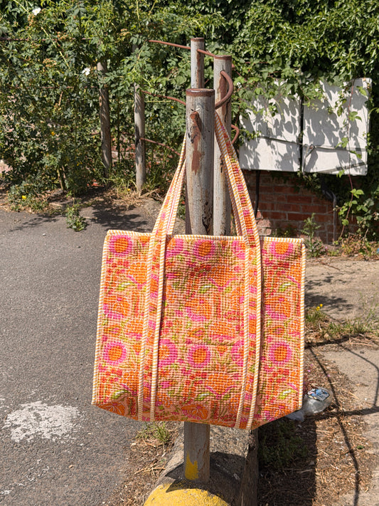 Large Quilted Tote Bag