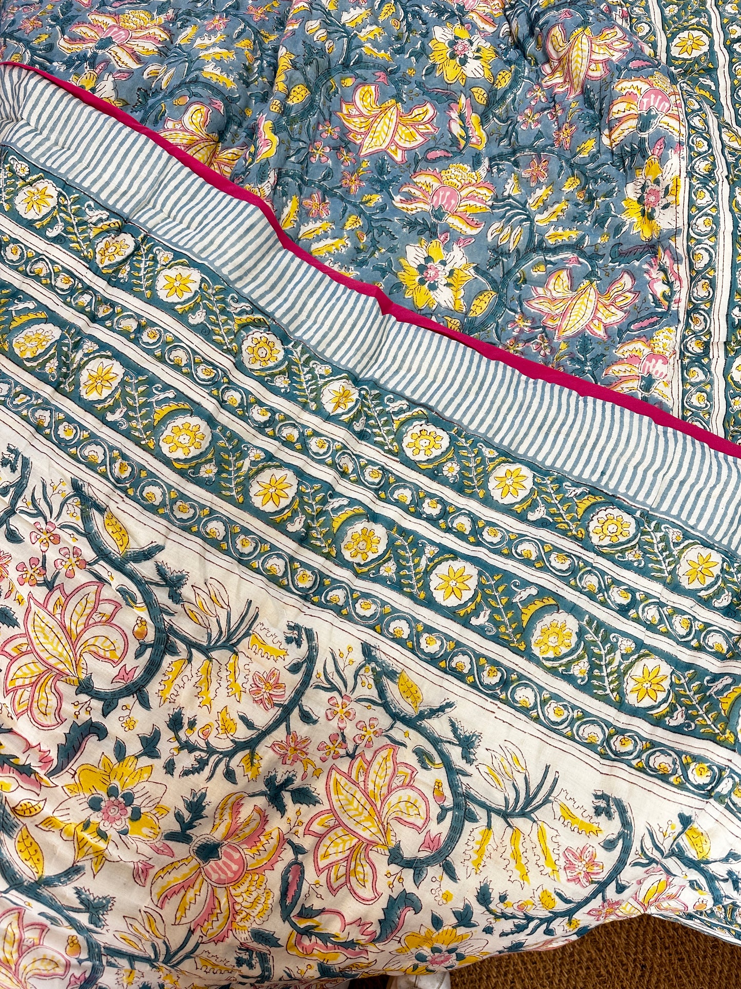 Print Block Padded Quilt - Chisbury