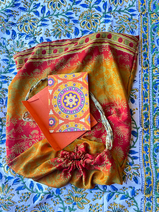Recycled Sari Bag Gift Wrapping