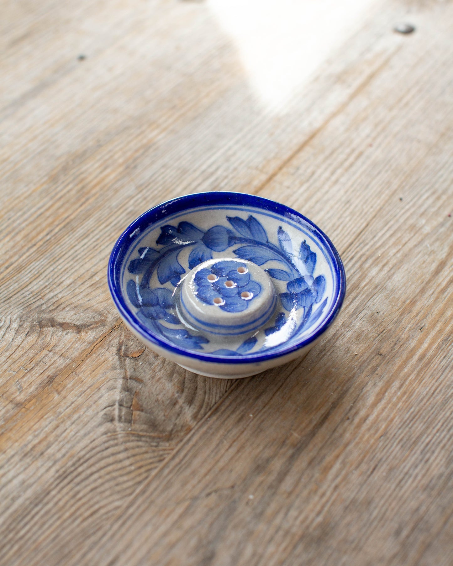 Blue & White Flower Incense Holder