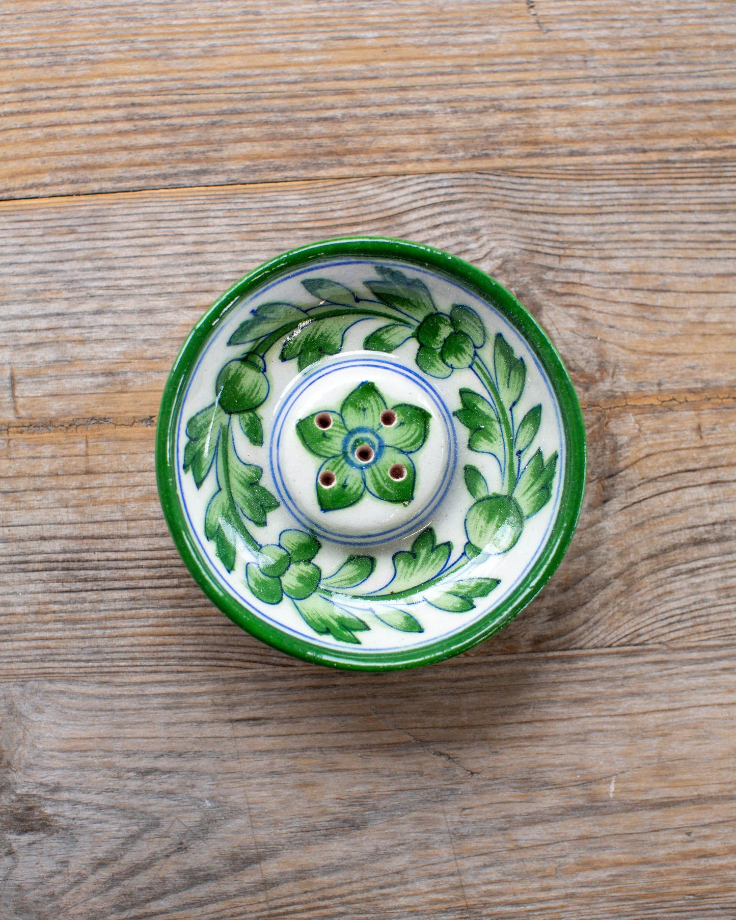 Green Flower Incense Holder