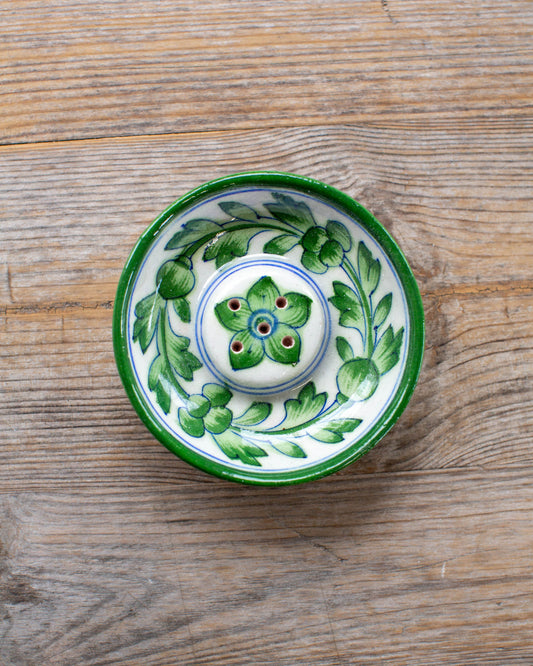 Green Flower Incense Holder