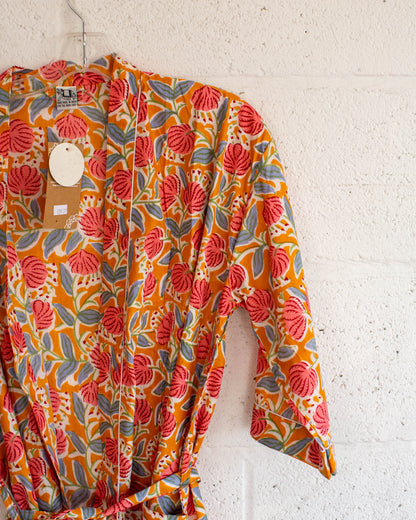 Floral Hand Printed Kimono