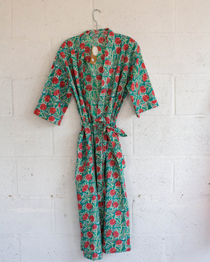 Turq Hand Printed Kimono