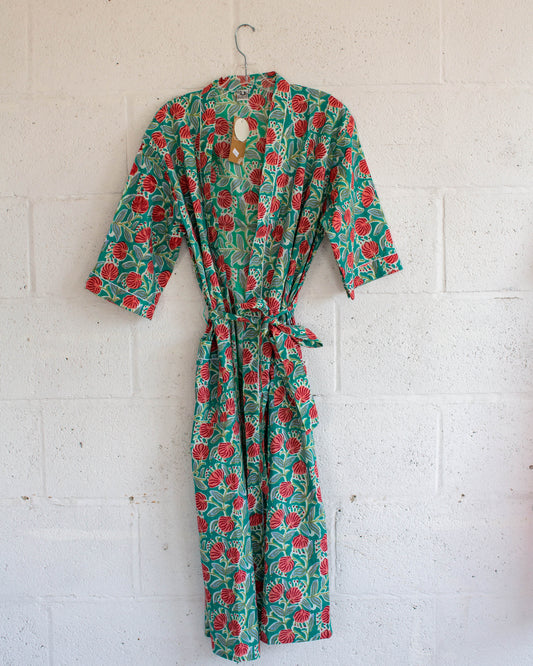 Turq Hand Printed Kimono