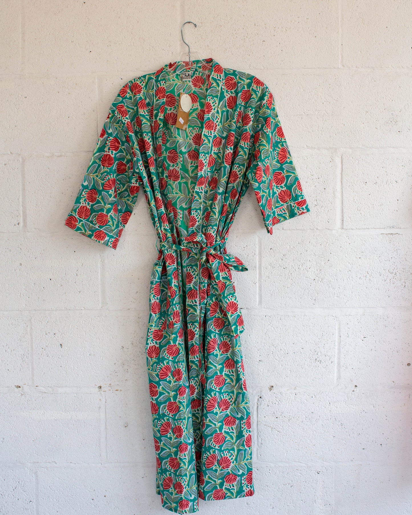 Turq Hand Printed Kimono