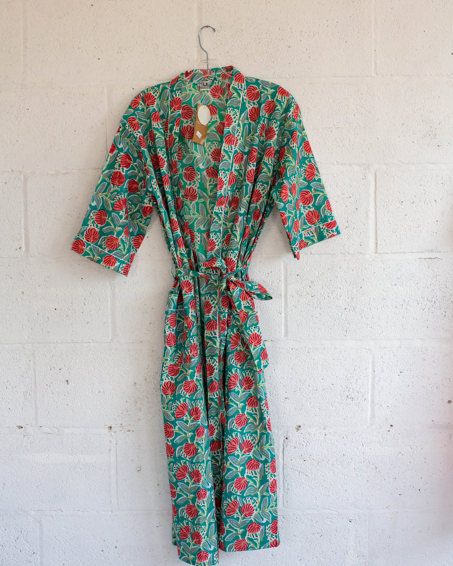 Turq Hand Printed Kimono