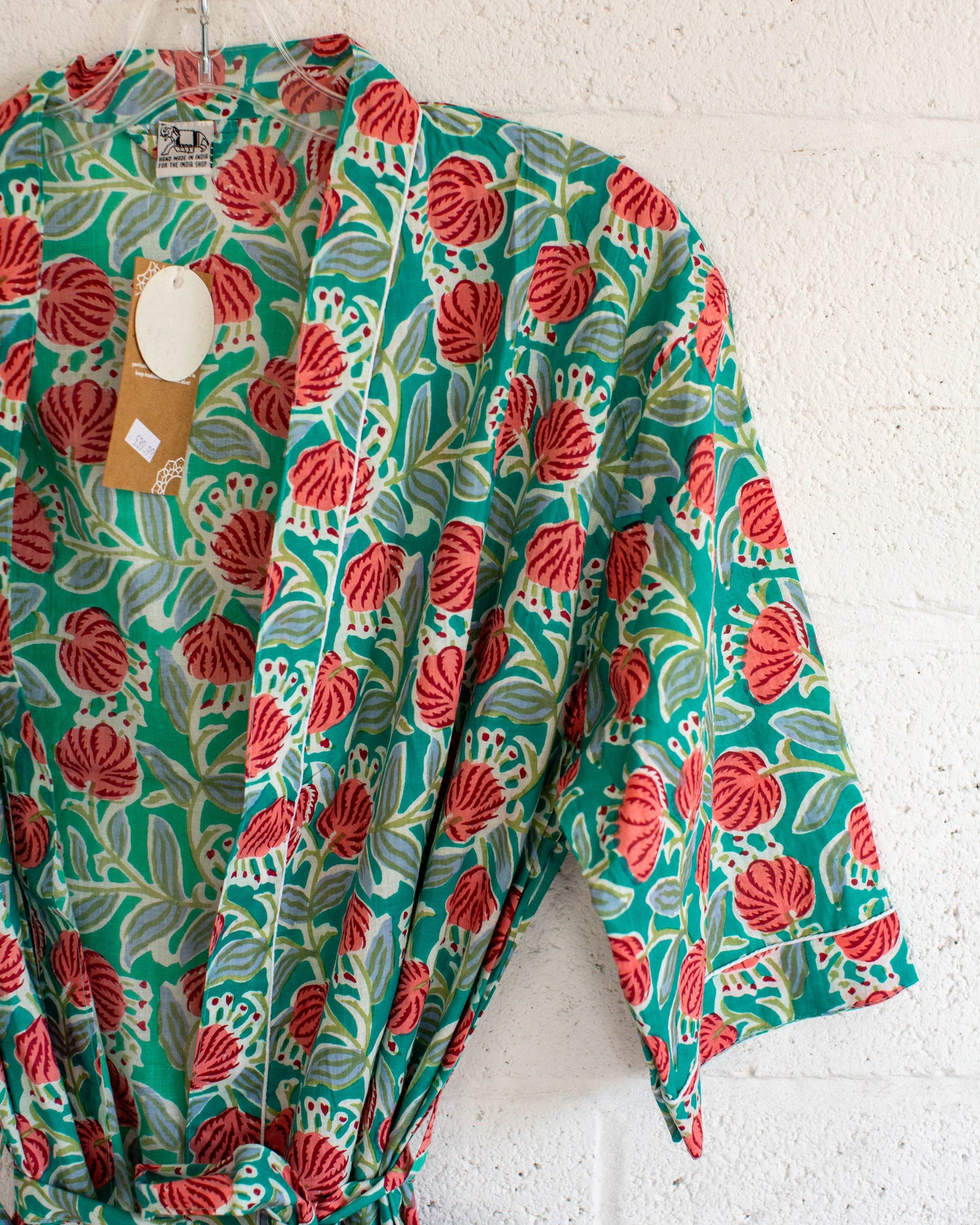 Turq Hand Printed Kimono