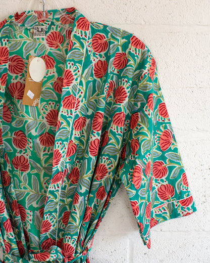 Turq Hand Printed Kimono