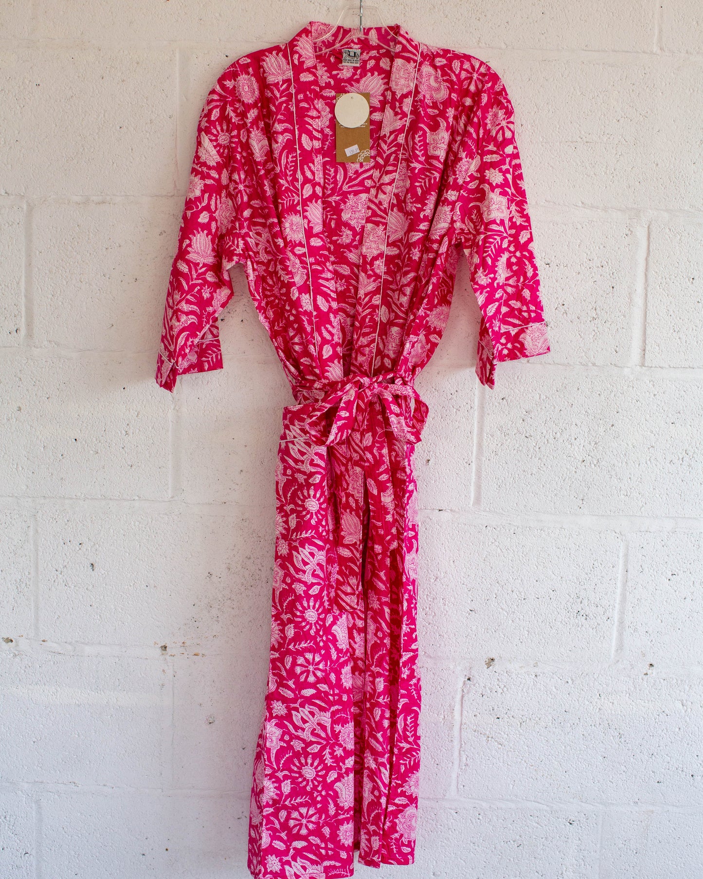 Pink Hand Printed Kimono