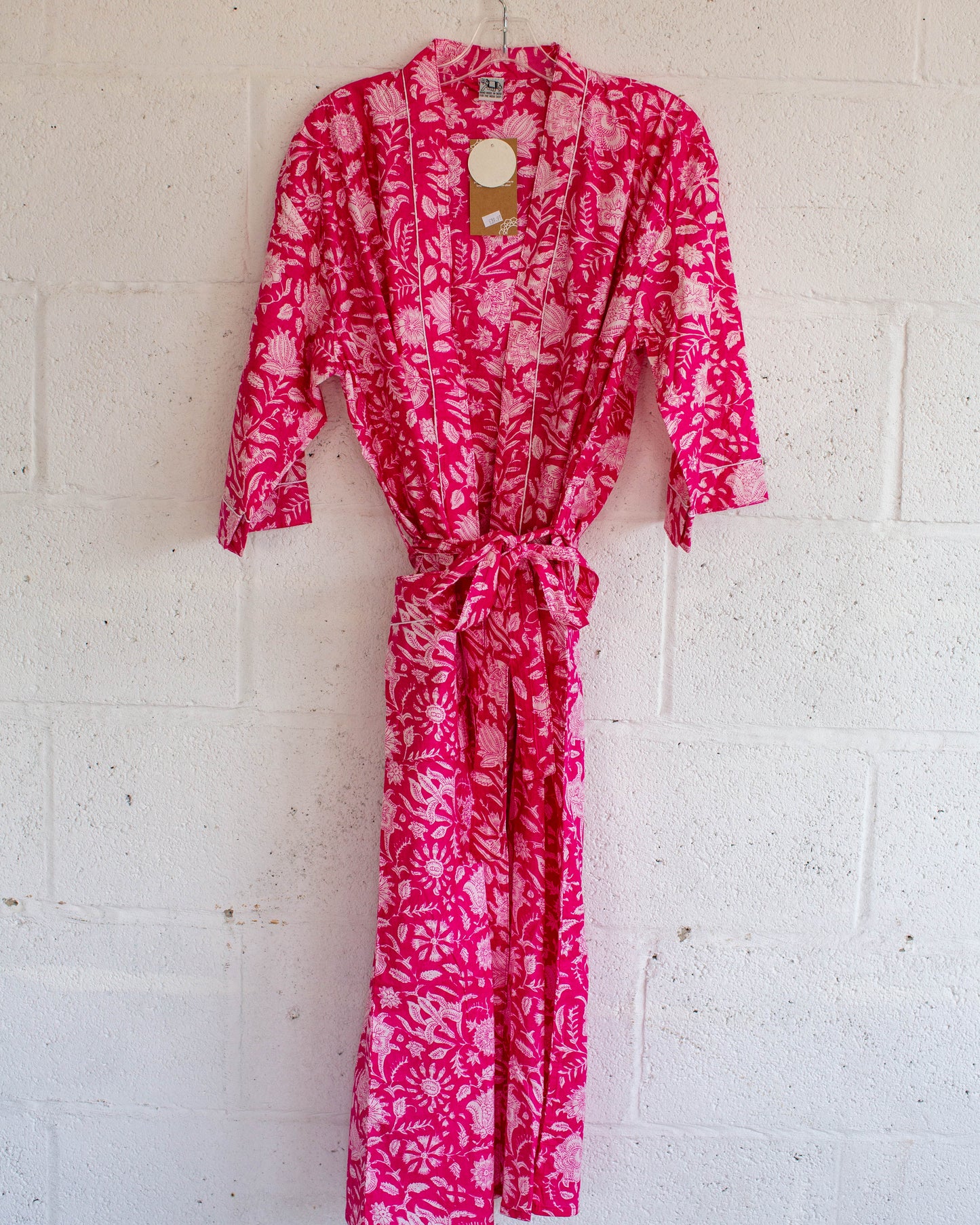 Pink Hand Printed Kimono
