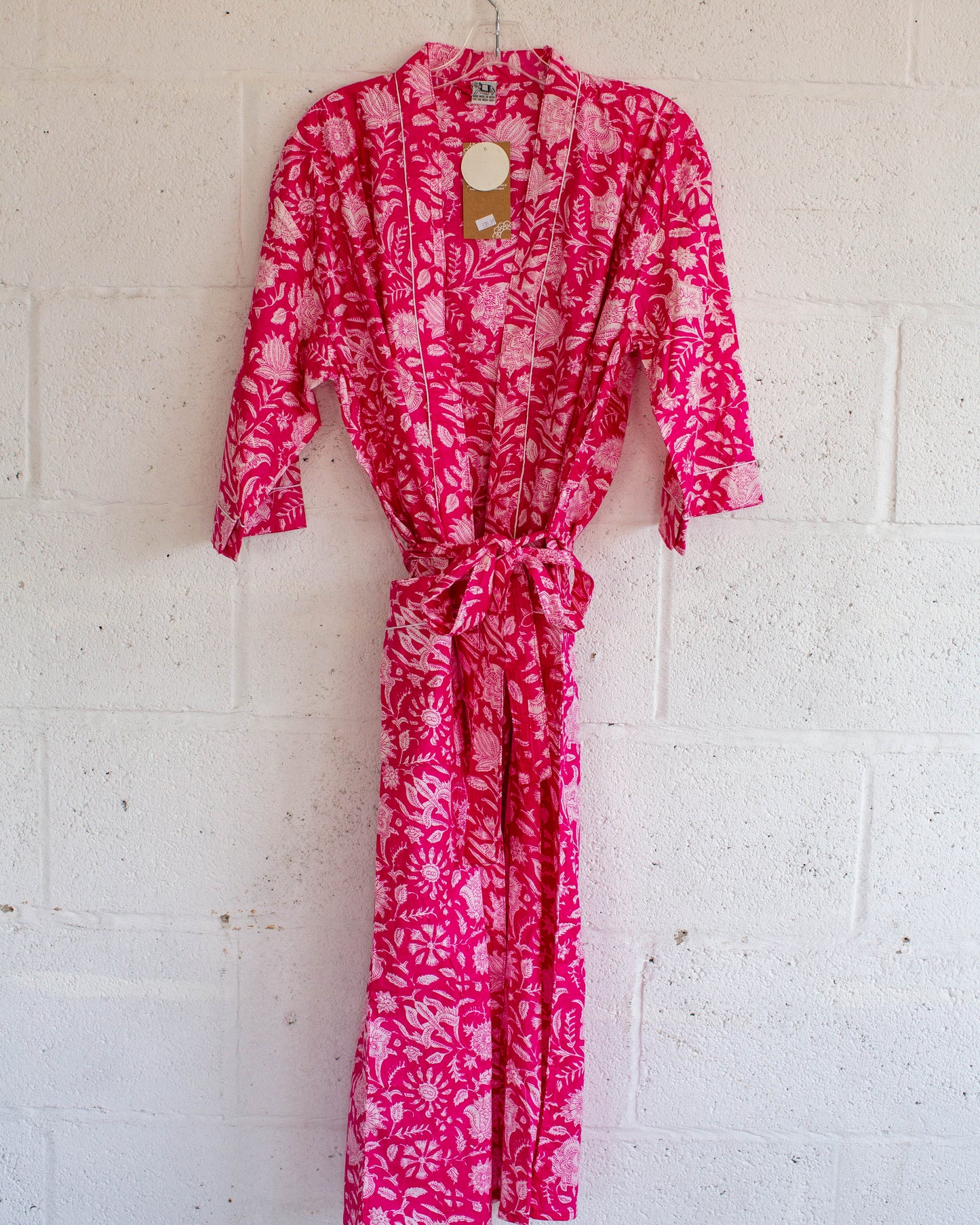 Pink Hand Printed Kimono