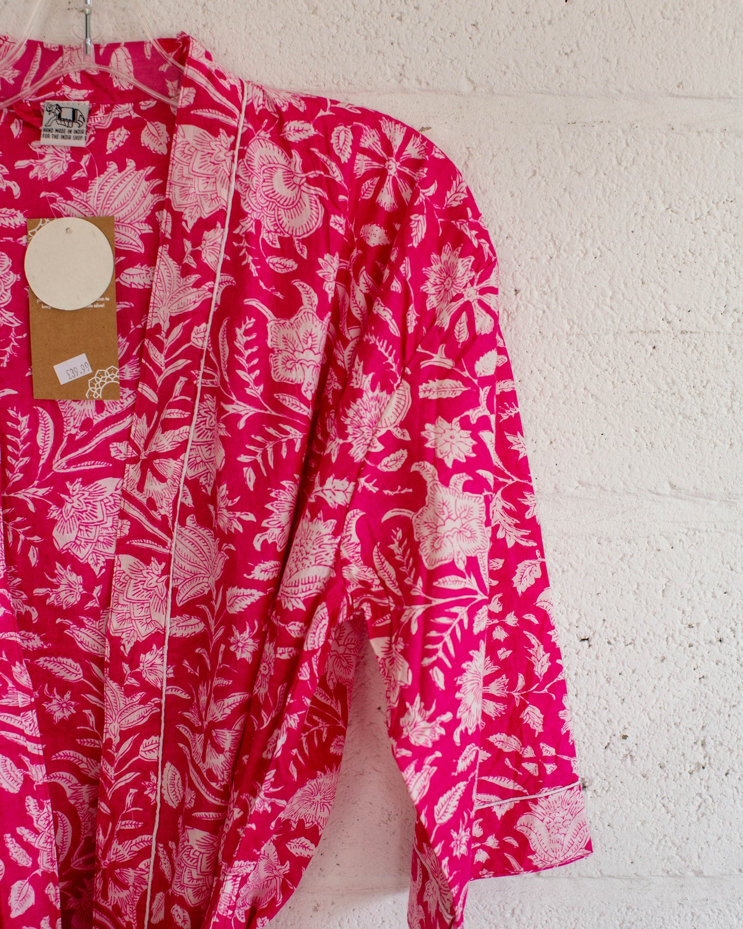 Pink Hand Printed Kimono