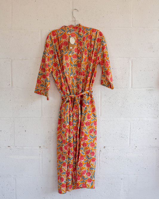 Floral Hand Printed Kimono