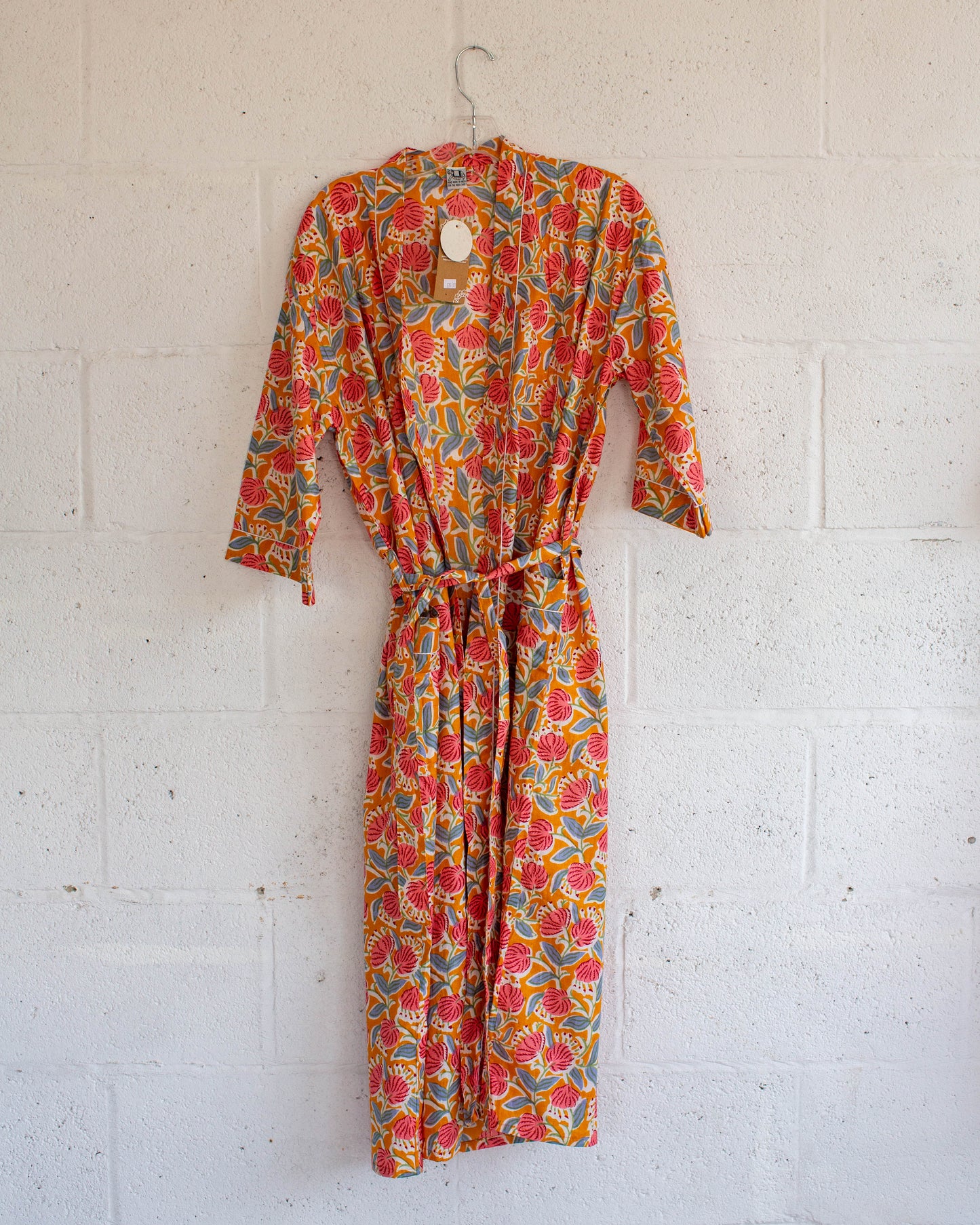 Floral Hand Printed Kimono