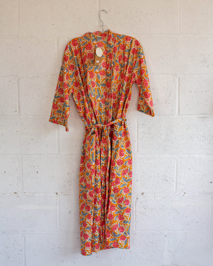 Floral Hand Printed Kimono