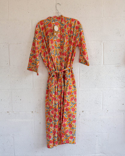 Floral Hand Printed Kimono