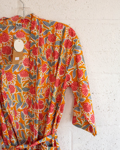 Floral Hand Printed Kimono