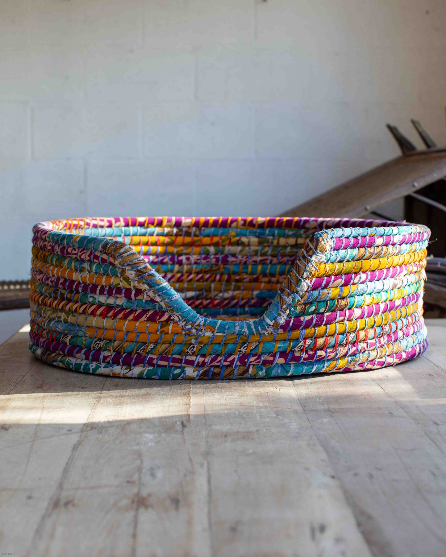 Large Recycled Sari Dog Baskets - 13