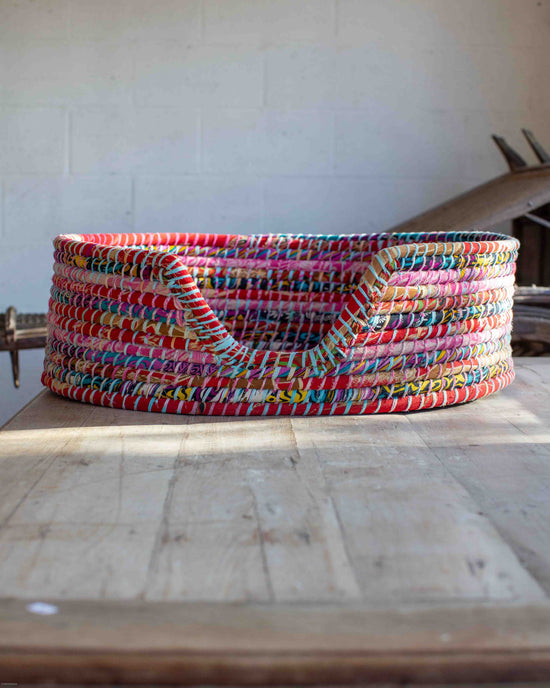 Large Recycled Sari Dog Baskets - 14