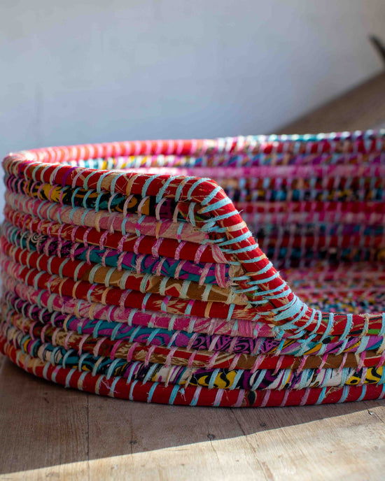 Large Recycled Sari Dog Baskets - 14