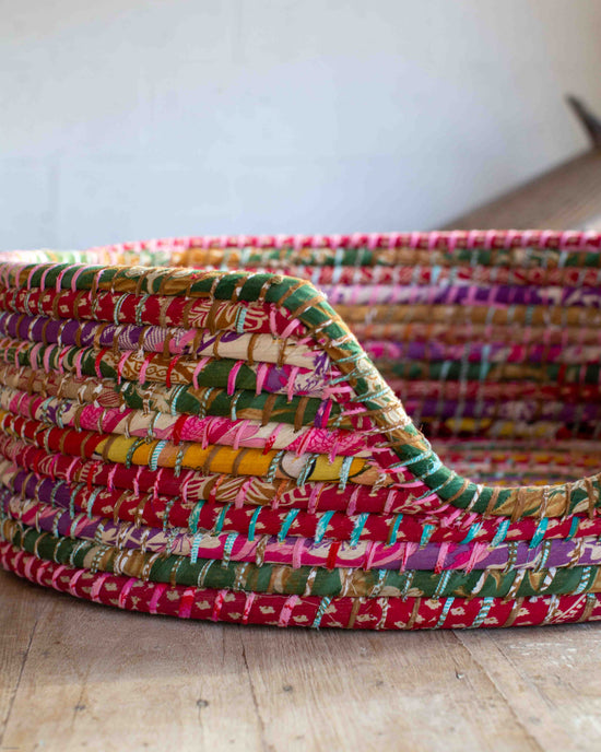 Large Recycled Sari Dog Baskets - 19