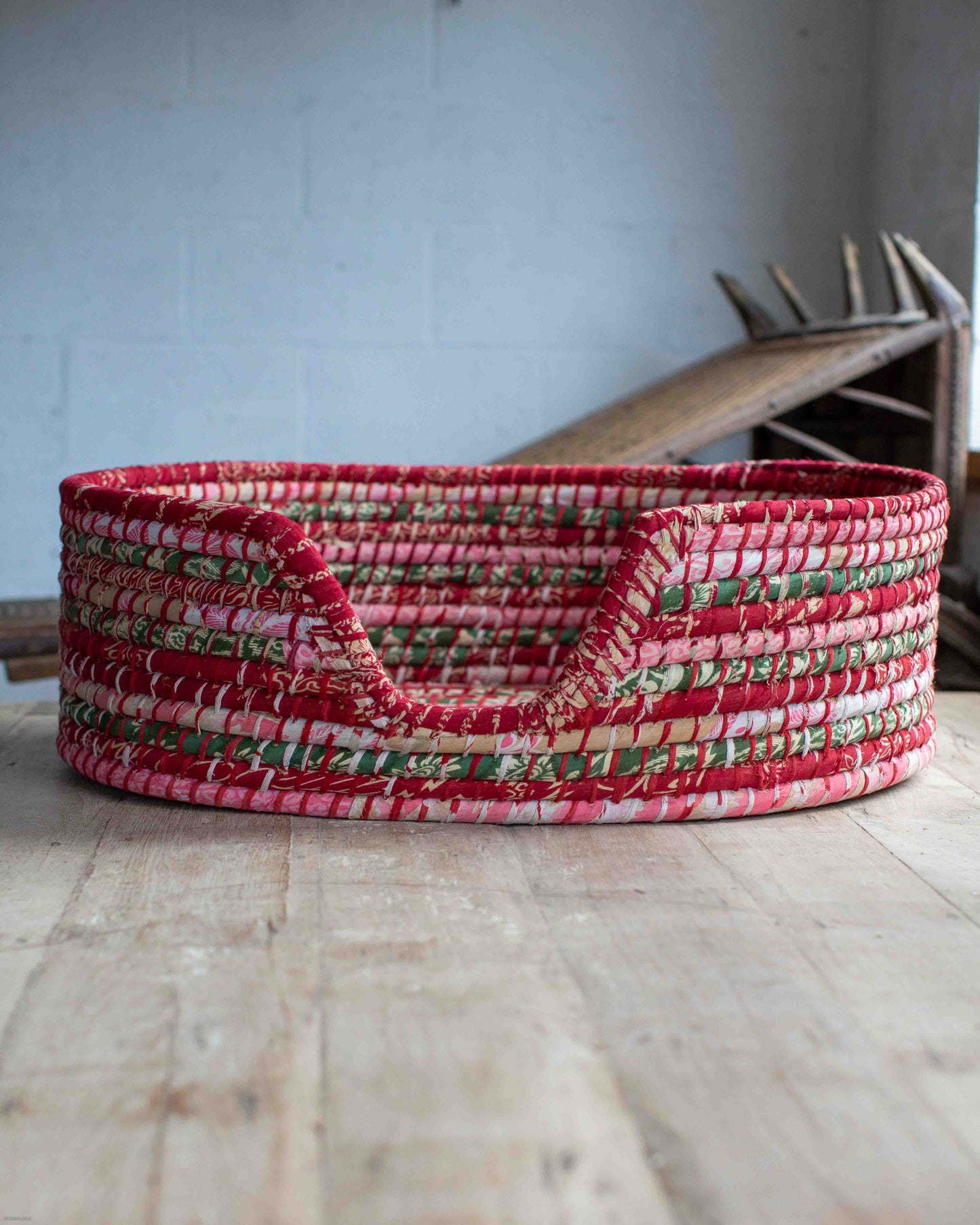 Large Recycled Sari Dog Baskets - 30