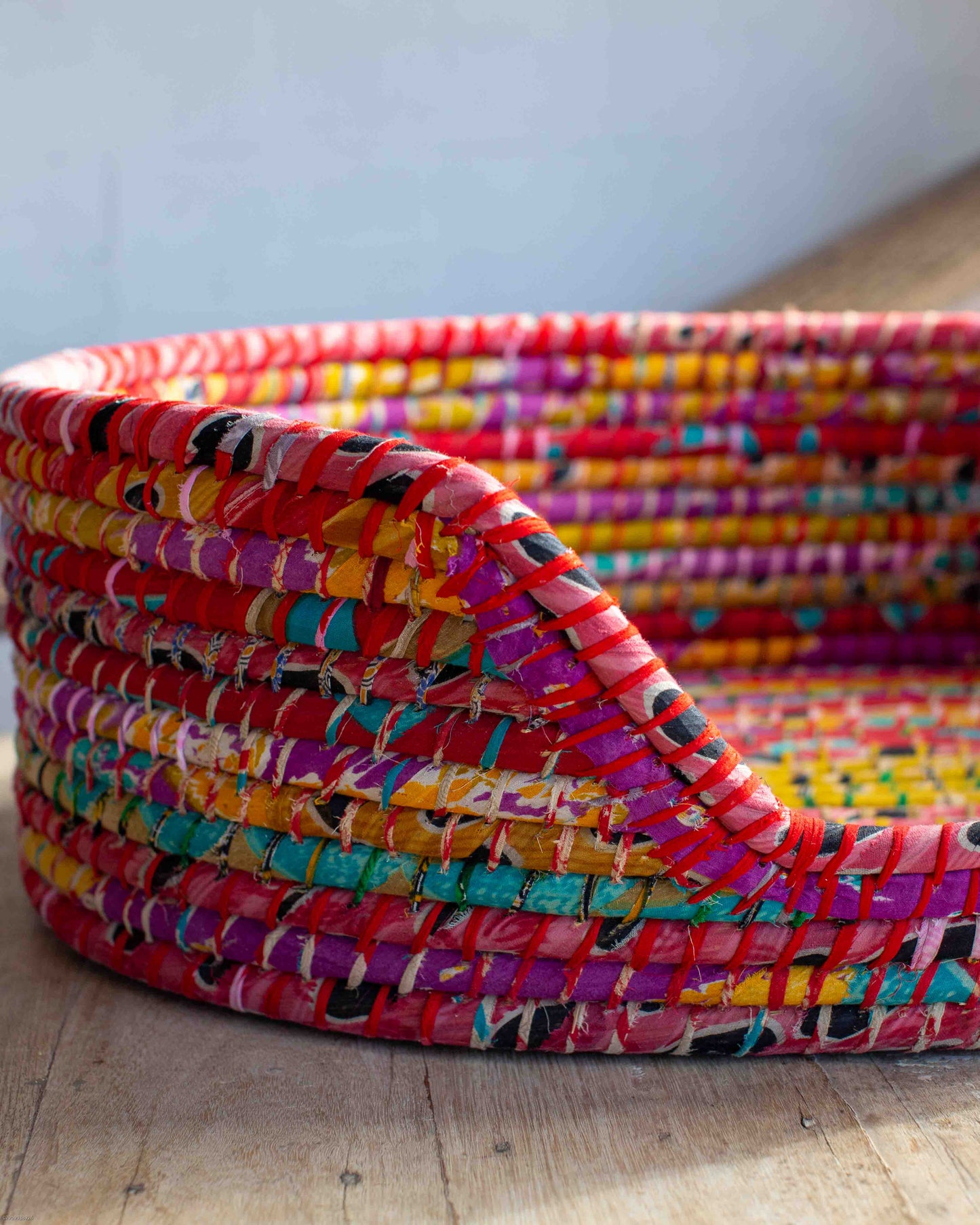 Large Recycled Sari Dog Baskets - 3