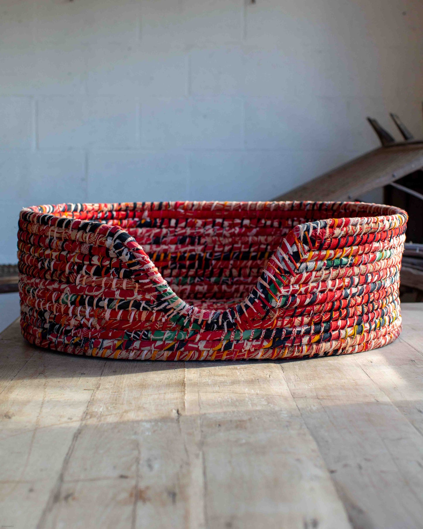 Load image into Gallery viewer, Large Recycled Sari Dog Baskets - 8
