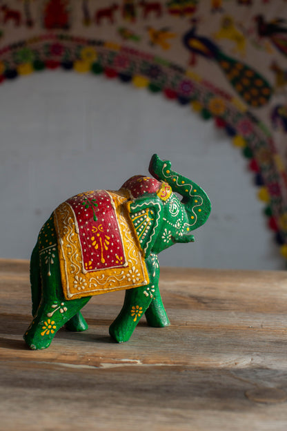 Small Hand Painted Wooden Elephant
