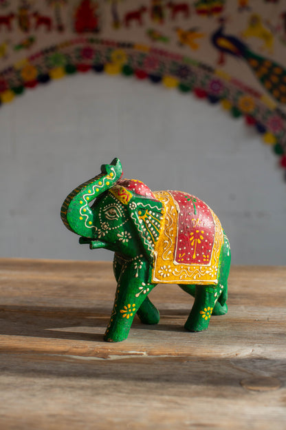 Small Hand Painted Wooden Elephant